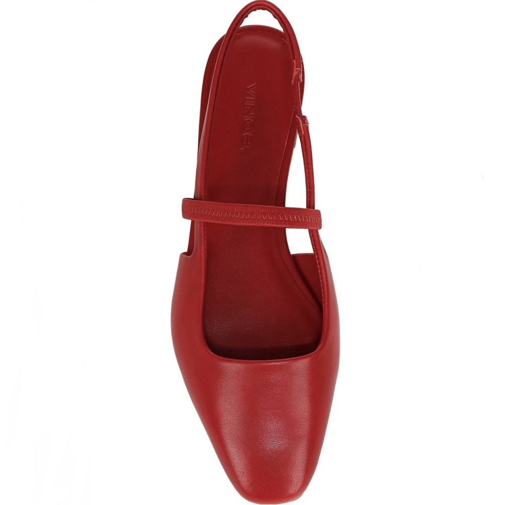 NEW VINCE RED LEATHER SLINGBACK FLATS - Picture 11 of 13